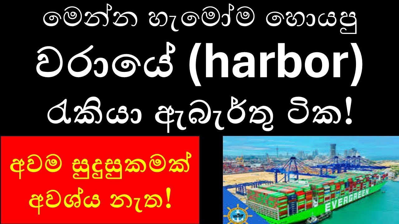 වරාය රැකියා ඇබැර්තු : Latest Harbour Job Vacancies in Sri Lanka 2024