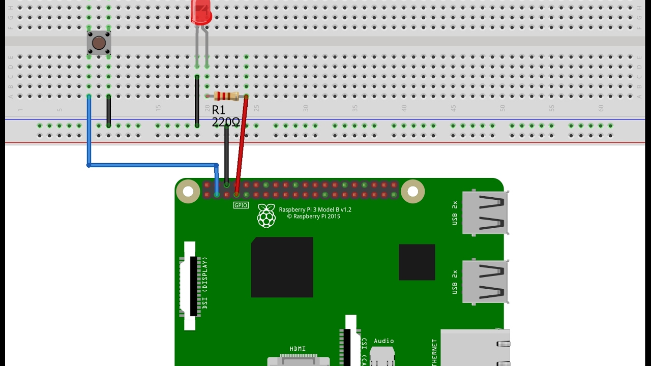 Подключение светодиода к Raspberry pi