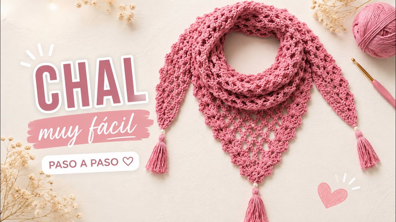 🌈Como Tejer un Chal, Chalina, Cuello a Crochet😍 PASO A PASO para mujer👩