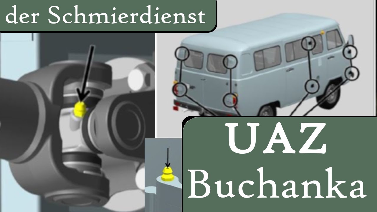 UAZ Buchanka - Schmierdienst - Abschmieren mit der Fettpresse