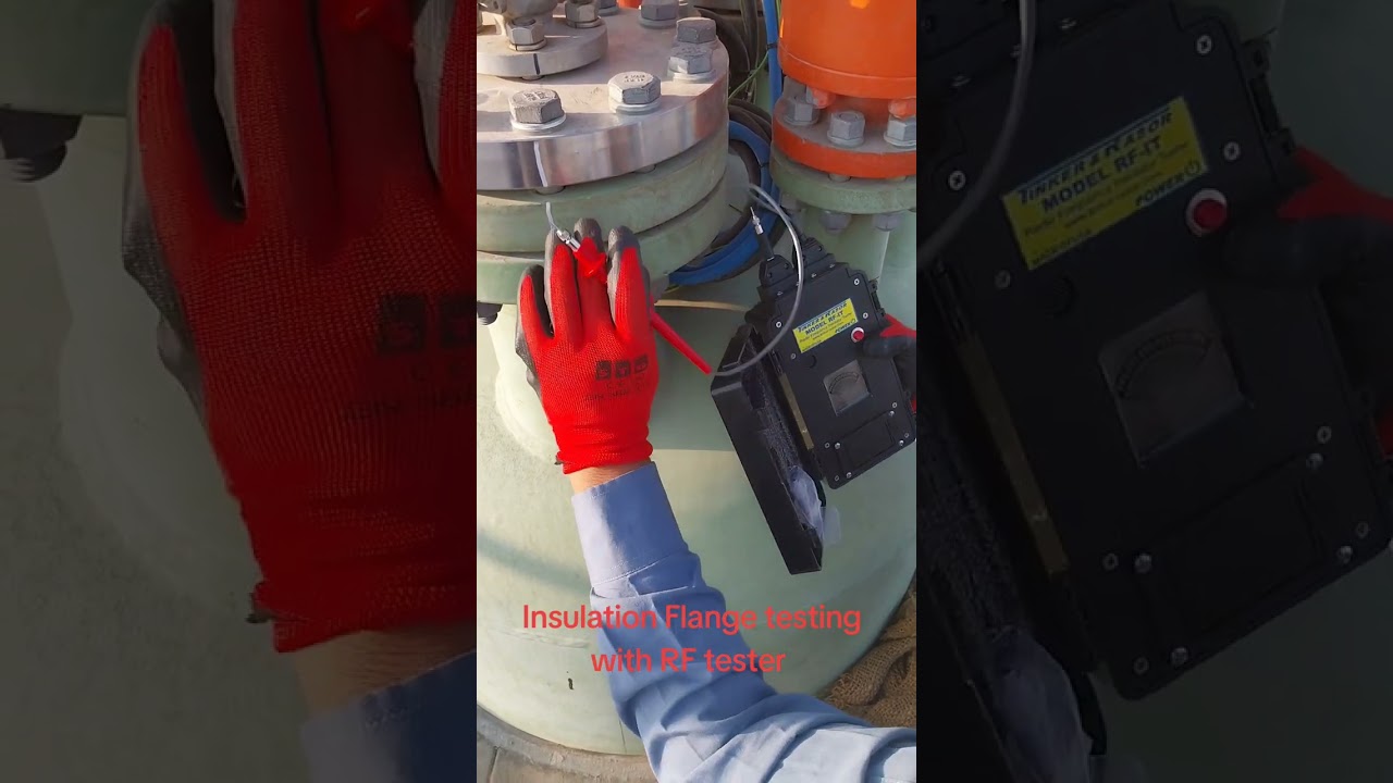 Cathodic Protection System installation Isulation Flange testing with RF tester