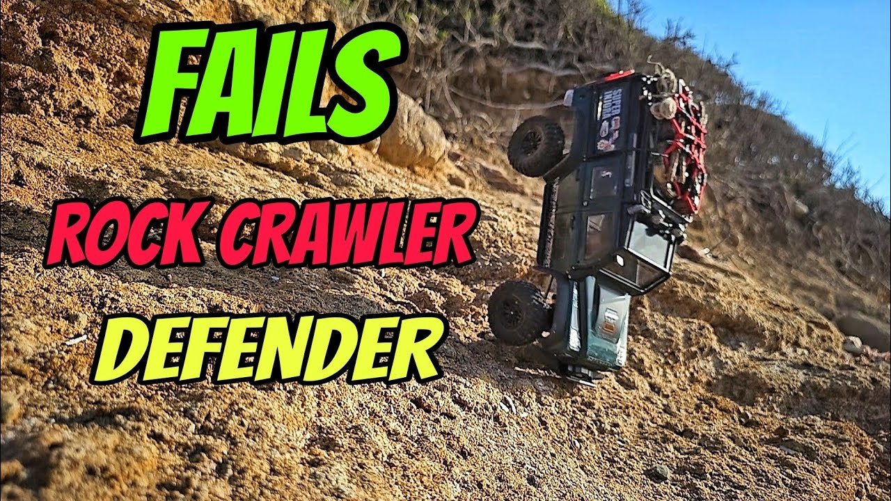 FAILS ROCK CRAWLER ....LAND ROVER DEFENDER - TRAXXAS TRX4M RC SCALER