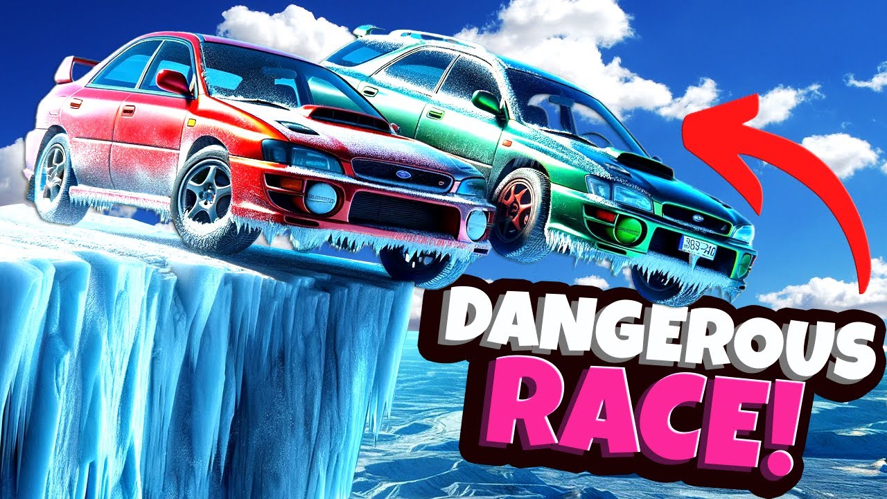Surviving Racing the Most DANGEROUS Snowy Cliff Road in BeamNG Drive Mods!