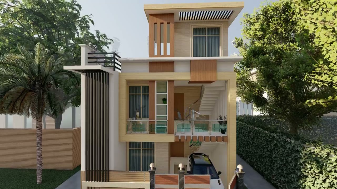 1370 sqft. House elevation || 25x55.8 ghar k naksha || makemynaksha