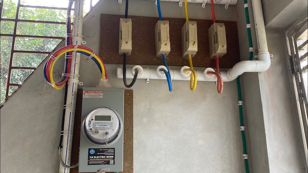 ৪ তলা ভবনে কিবাবে 3 phase নেট মিটার/ 3 phase থেকে 1  phase মিটার vip বাবে কিবাবে ওয়ারিং করা হয় ।