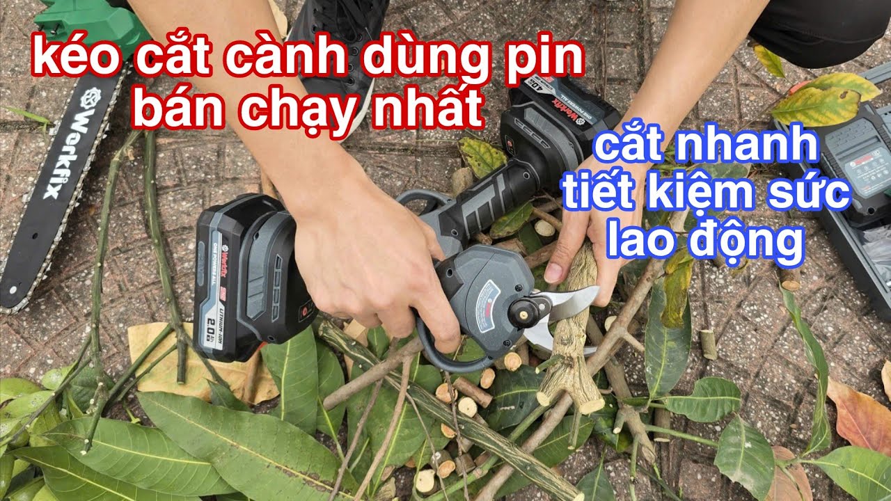 kéo cắt cành - kéo cắt cành dùng pin bán chạy nhất cắt nhanh tiết kiệm sức lao động