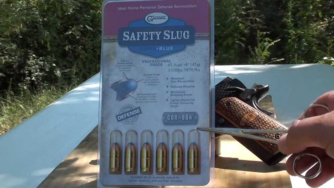 45 Glaser Safety Slug Blue Ballistic Gel Test