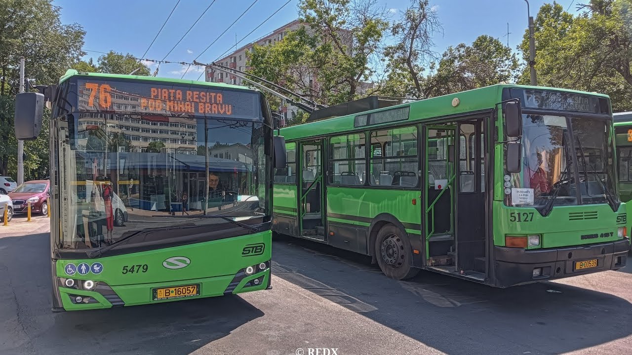 Călătorie cu troleibuzul Ikarus 415T 5127,pe linia 76,între stațiile Izvorul Rece și Piața Sudului.