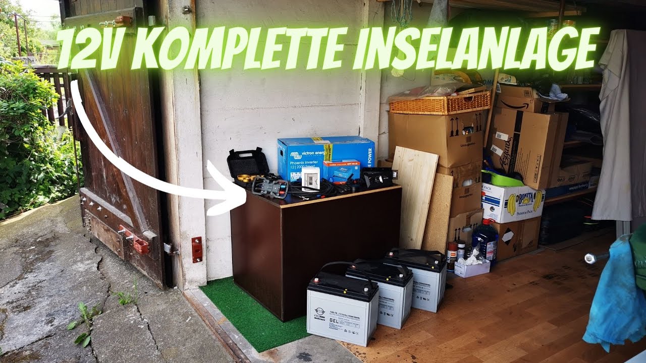 #Victron Komplette 12 Volt Inselanlage Aufbauen mit Laderegler 3 Akkus #Wechselrichter MPPT Solar 🤗👍