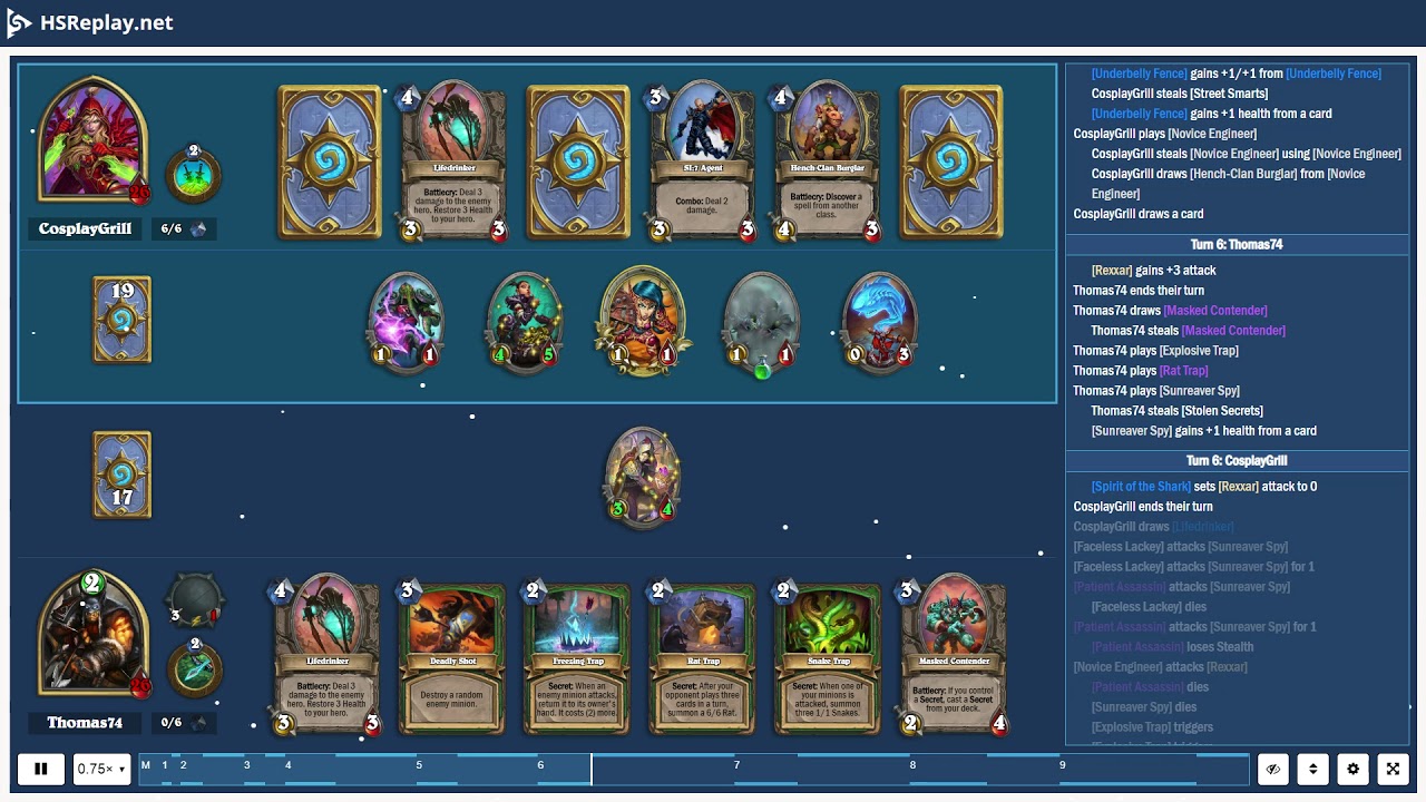 ProGaming - Hearthstone, Secret Hunter(4) vs Tempo Rogue(4) by CosplayGrill and Thomas74, Ranked ...
