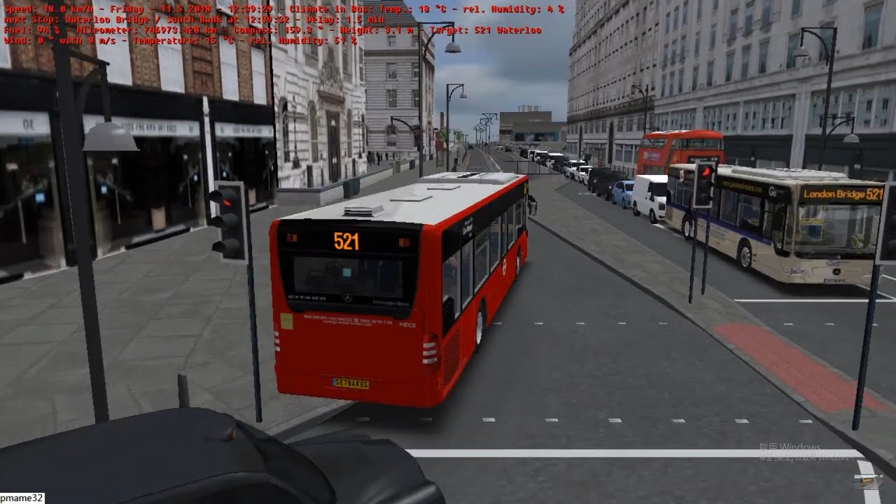 Omsi 2 tour (1769) London Bus 521 (partial) Kingsway - Waterloo Station @ MB O530