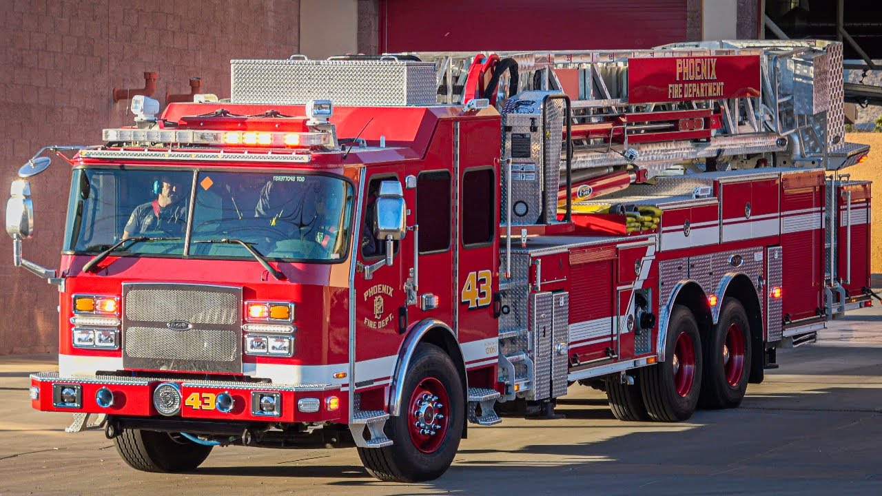 New Ladder 43, Engine 43 & New Rescue 74 Responding [PHXFD AZ]