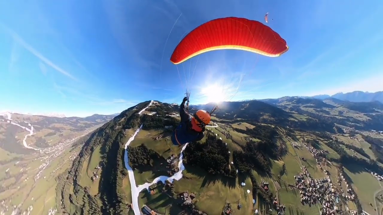 Ein Pärchenflug von Anna und Nordi an der Choralpe im Januar 2023