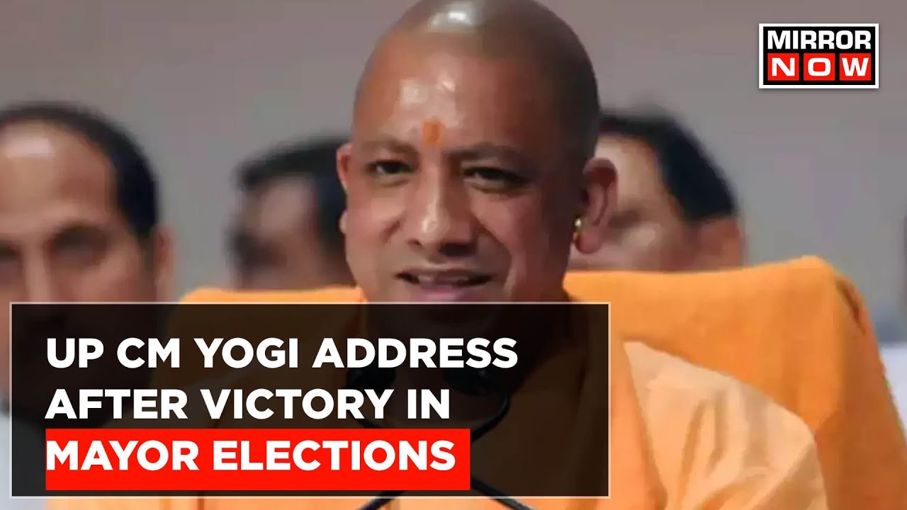'Double Engine Sarkaar,'UP CM Yogi Adityanath Address Media After Huge Victory In UP Mayor Elections