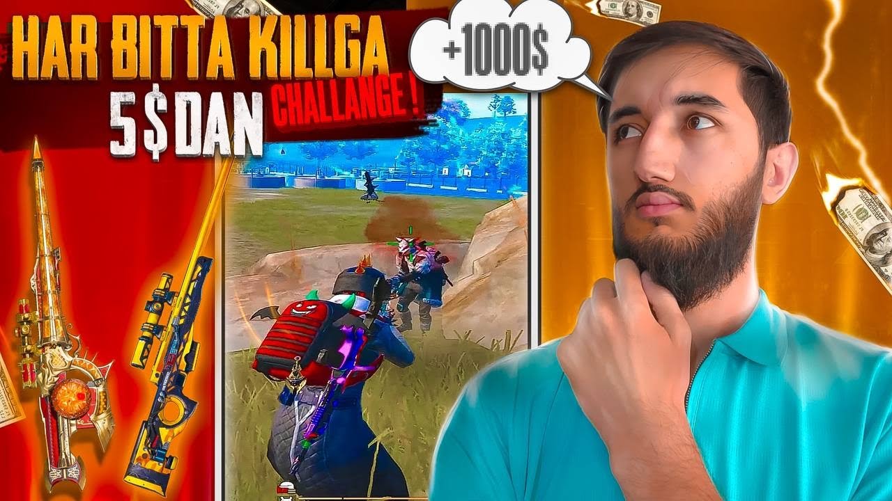 CHALLENGE, HAR KILL 5$ 🤯 Strimda SOQQANI bosdimu rosa😁