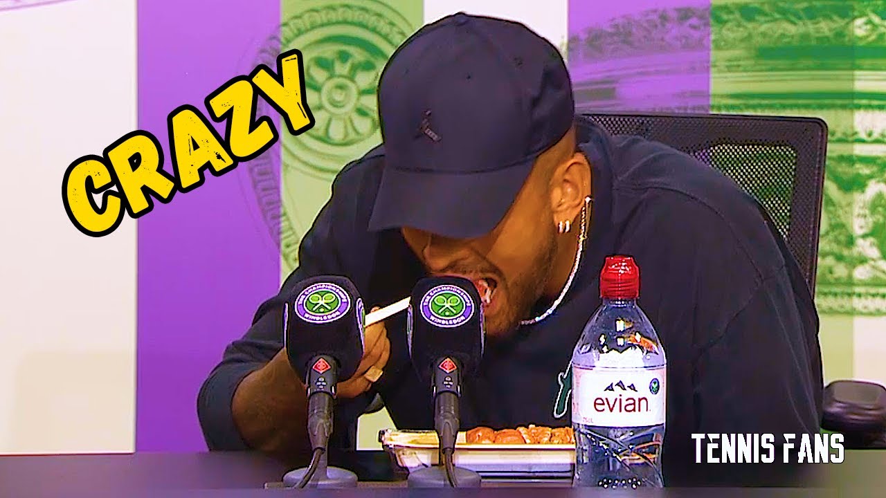 Nick Kyrgios EATS at Press Conference - 2022 (HD)