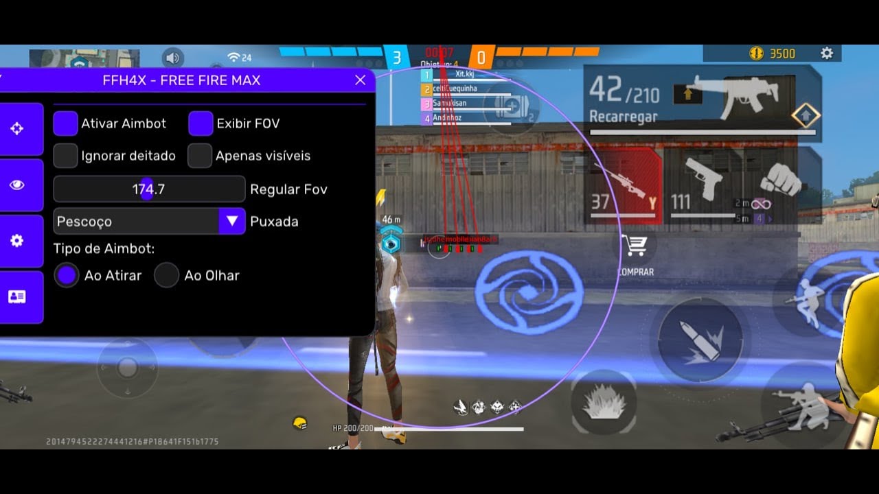 LIVE ON UPANDO OS INSCRITOS DE MOD MENU FFH4X HS + ESP + AIM KILL SAFE