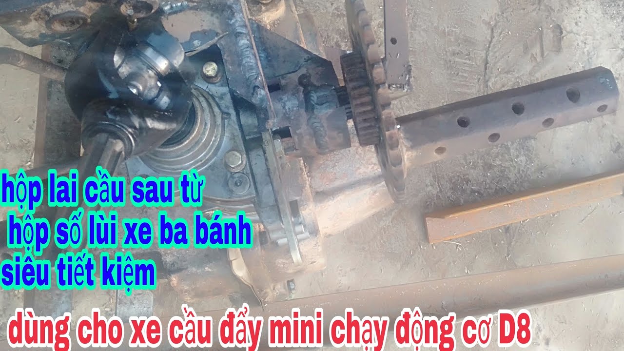 Chế xe công nông càng từ hộp số máy cày 61phan 4 giao xe cho khách tesh thử.