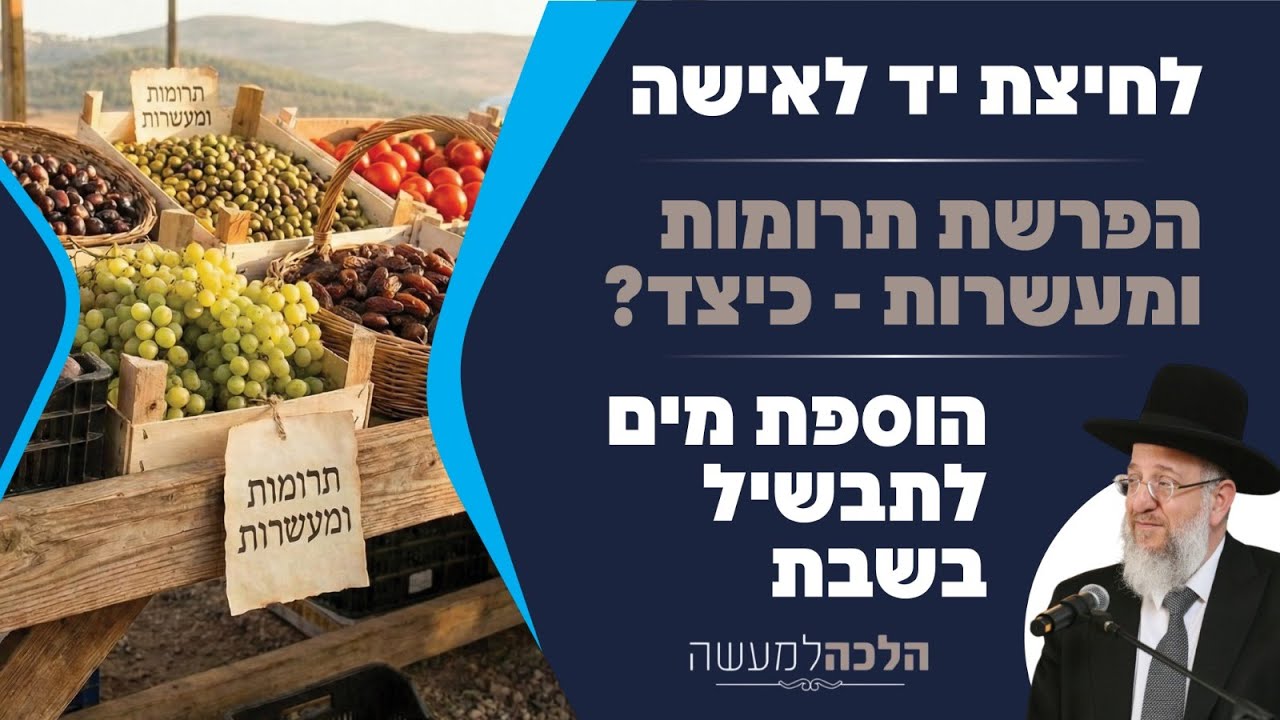 לחיצת יד לאישה | הוספת מים לתבשיל בשבת - הלכה למעשה עם הרב ירון אשכנזי