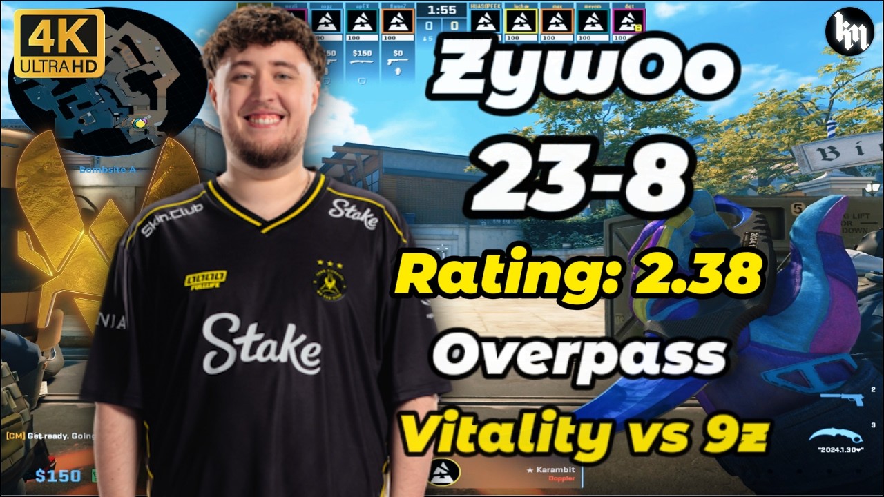 ZywOo (23-8) Vitality vs 9z (Overpass) BLAST Open Rotterdam 2026 #cs2 #vitality #zywoo