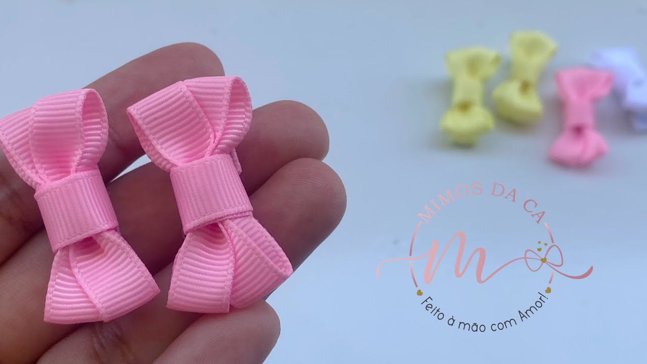 LAÇO MINI PARZINHO🎀DIY-PAP-RIBBON BOW HAIR
