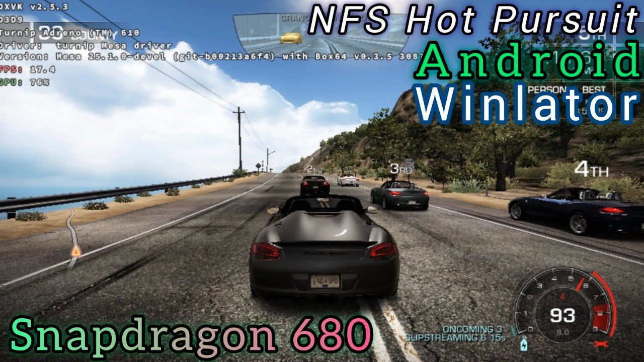 NFS Hot Pursuit (Winlator Amod 7.1.5 glibc, Snapdragon 680 / 4 GB Ram)