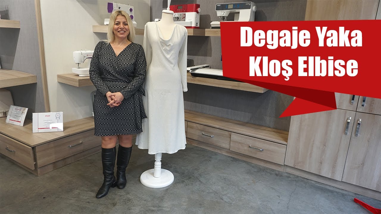 Degaje Yaka Kloş Elbise Dikimi