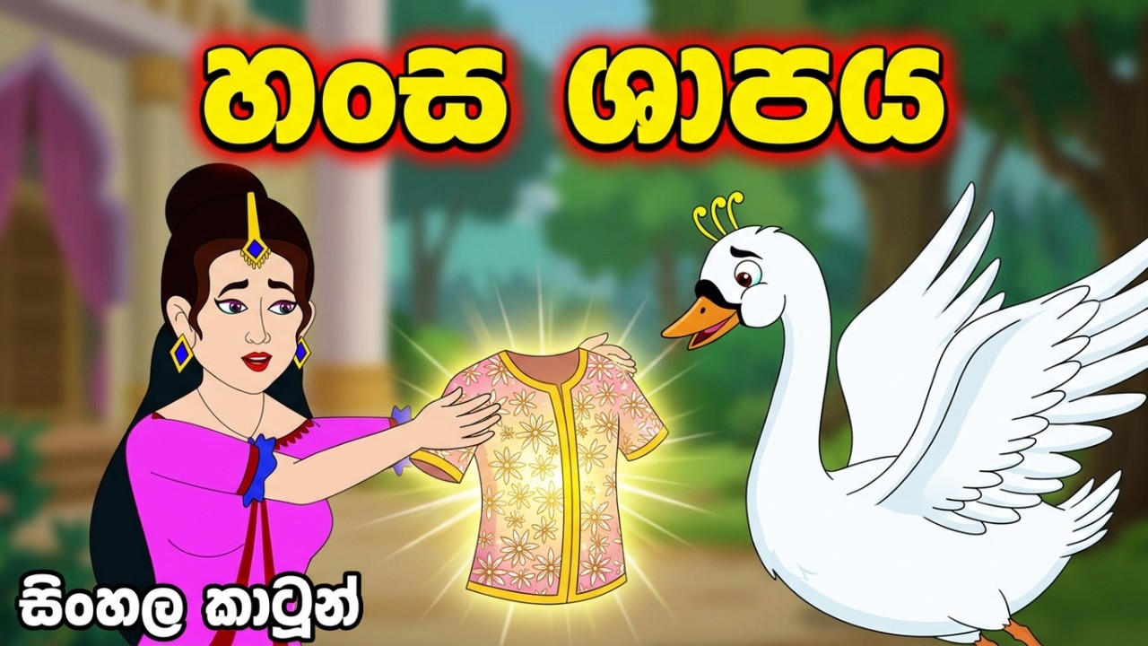 හංස ශාපය Sinhala cartoon  Moral Story