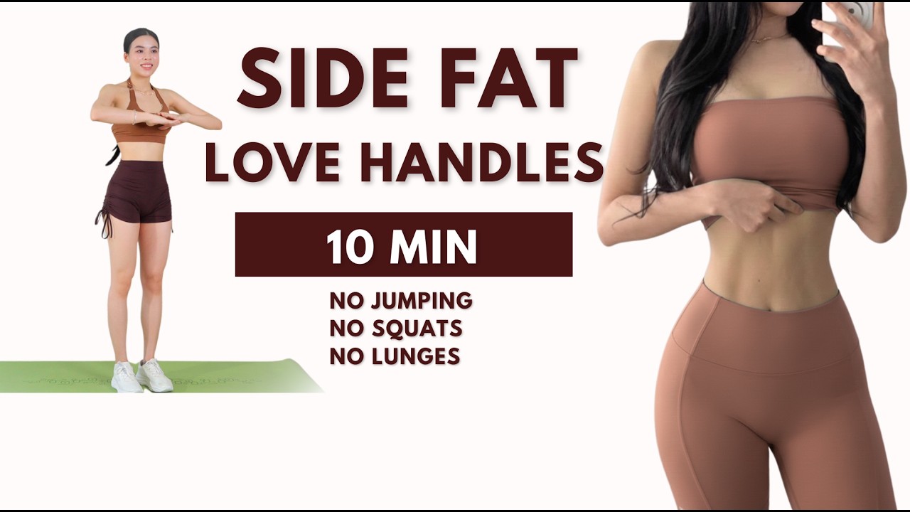 Lose Side Fat & Love Handles🔥 10 Min Standing Workout - No Squat, No Lunge, No Jumping