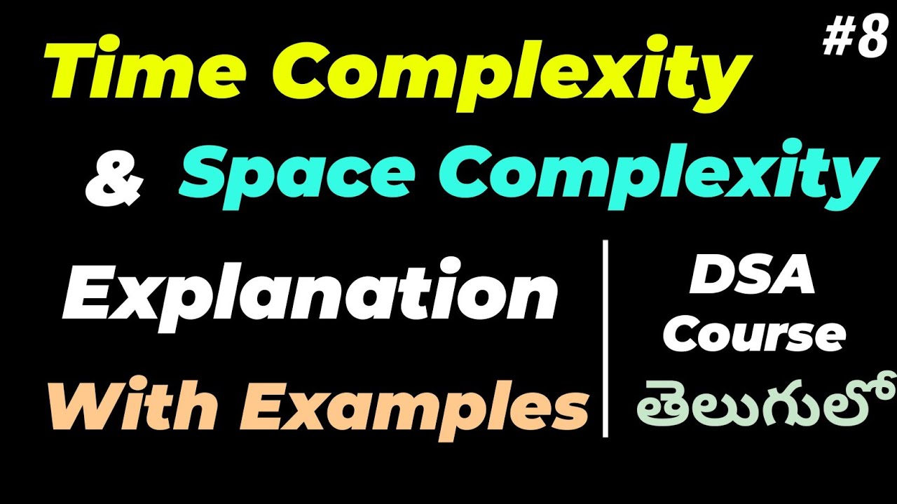Time complexity and space complexity of an algorithm in java in telugu | Detailed Explanation #dsa