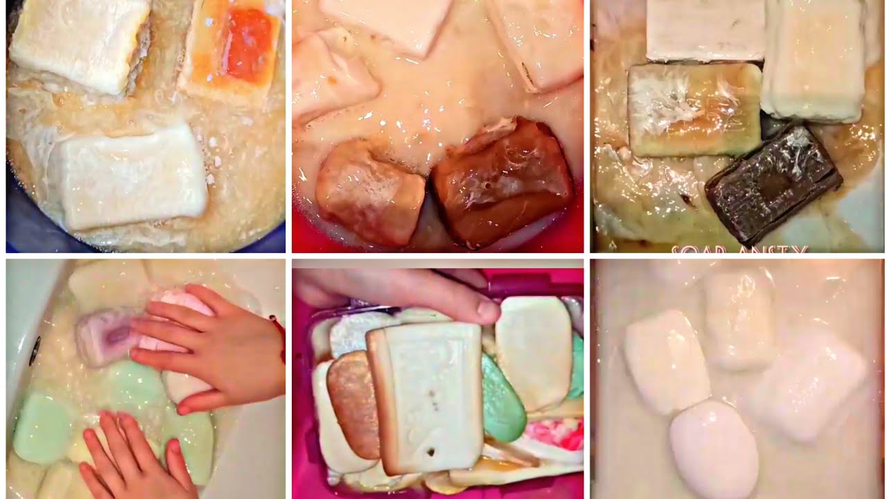 Soaked soap compilation 🆕 #asmr #mushysoap #soakedsoap
