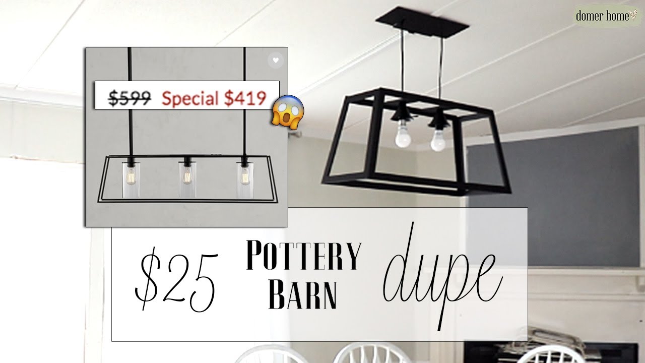 $25 POTTERY BARN LANTERN CHANDELIER DUPE | NO HARD WIRING!