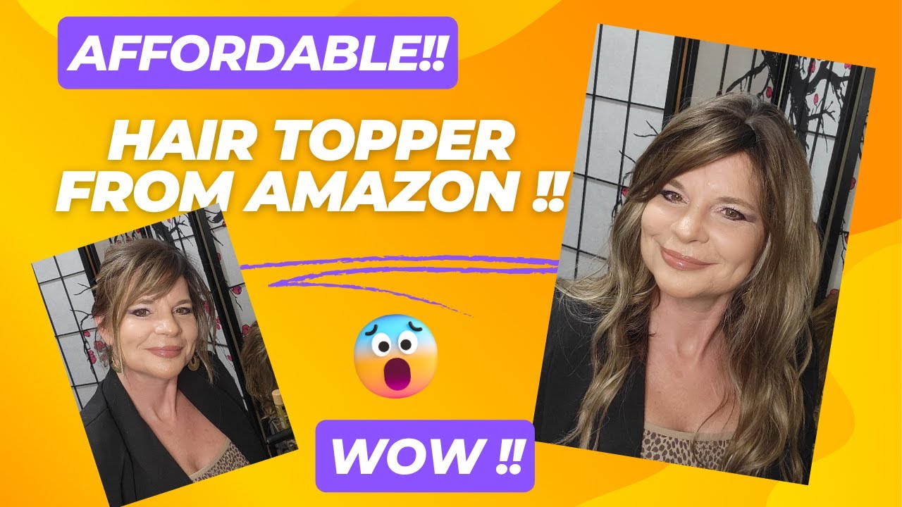 AFFORDABLE Hair Topper from Amazon!  In color Highlight Dark Ash Brown I So Beautiful for $35!!