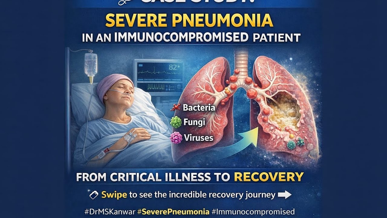 🫁 Case Study: Severe Pneumonia in an Immunocompromised world 🌎 consultation available 📞 9910319688