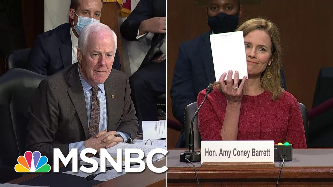 Republican Senator Asks Amy Coney Barrett To Show Her Blank Notepad At Confirmation Hearing | MSNBC