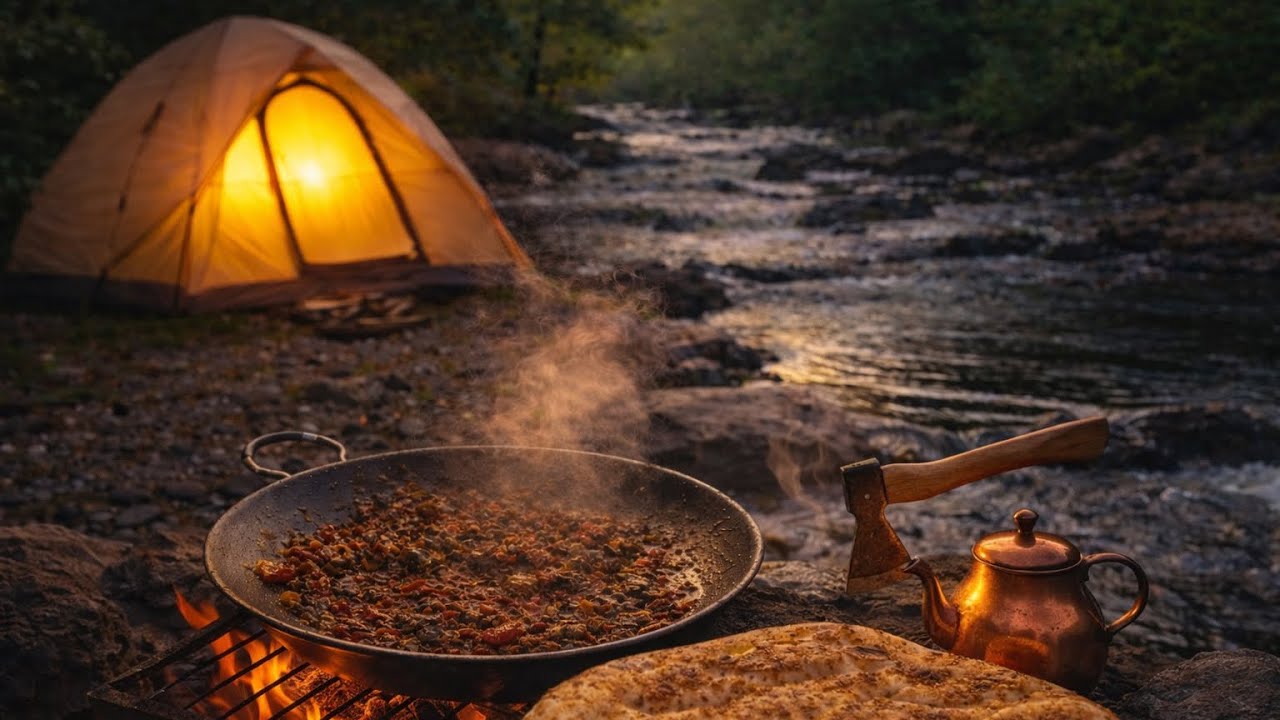 Kamp 2 - Ormanda Kamp Yaptık - Soba Üstünde Sac Kavurma 