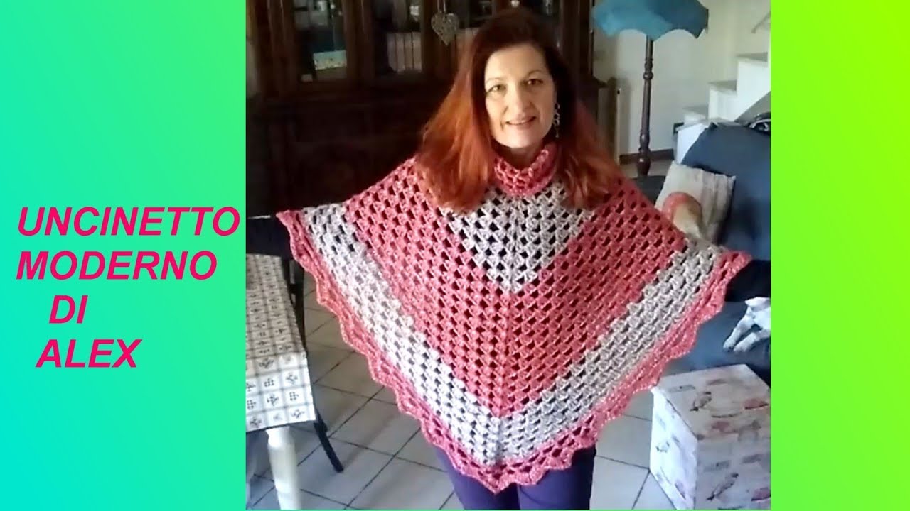 PONCHO UNCINETTO MISS SEMPLICITA' facilissimo principianti tutorial Alex Crochet