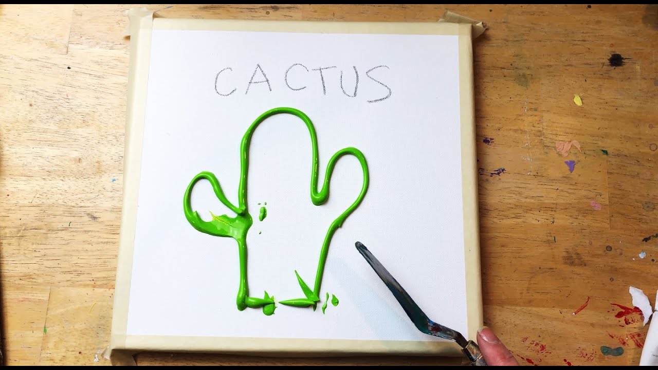 Daily Challenge #09 /Acrylic Painting Cactus Tutorial/ Palette Knife Techniques #acrylicpainting