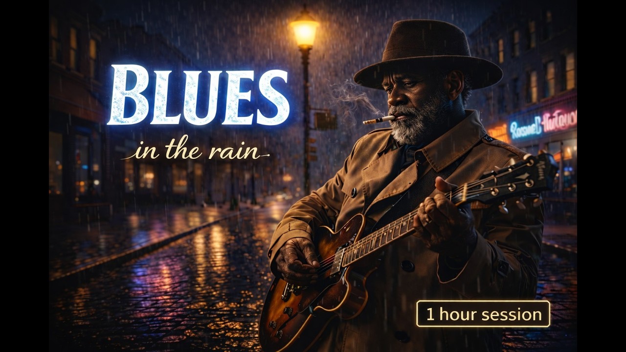 Blues in the Rain | Slow Guitar for Late-Night Solitude (4K)