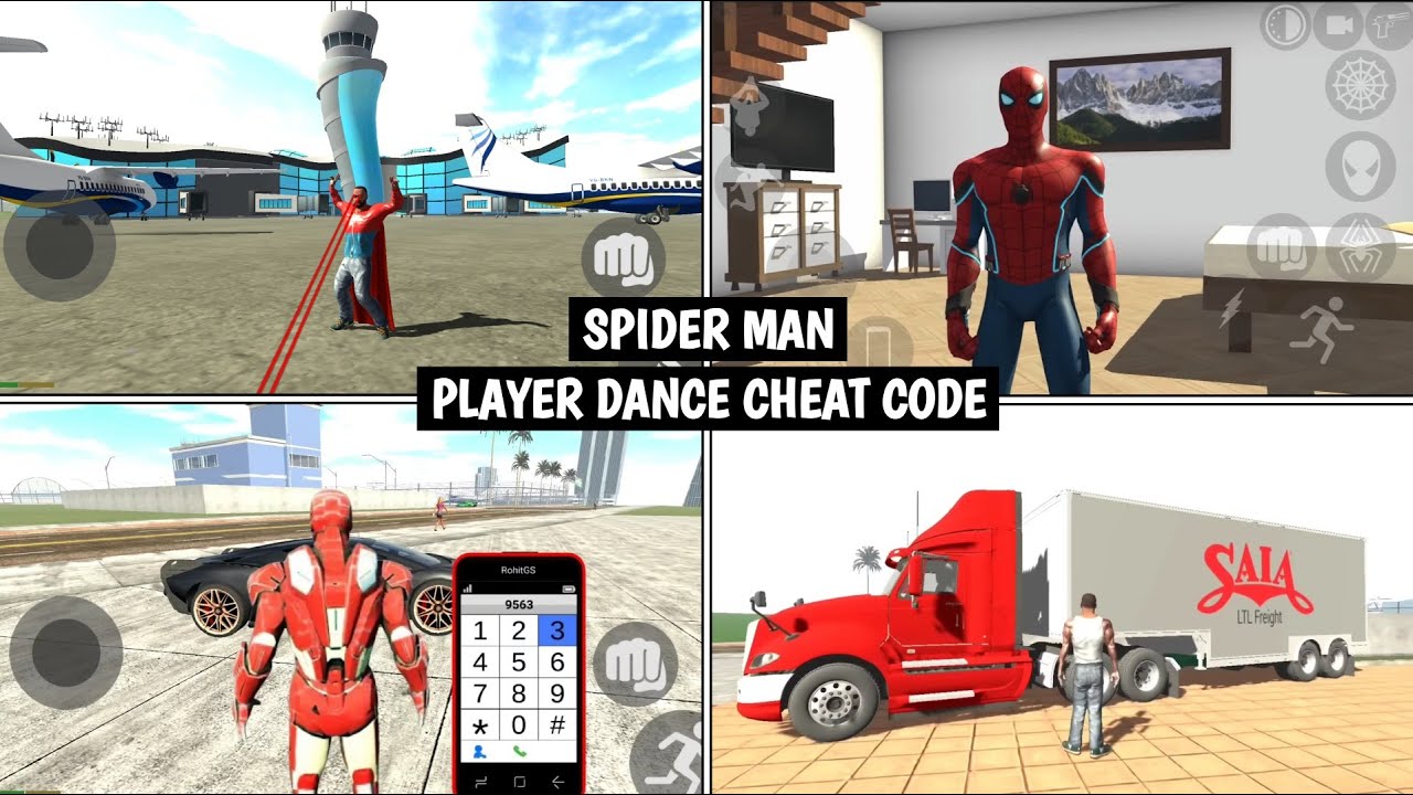 New Update Player Dance+Iron Man | Spider Man Cheat Code Indian Bike Driving 3D | New Update