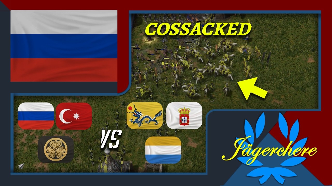 A MILLION Cossacks | 3v3 Treaty with Russian | AOE III: DE