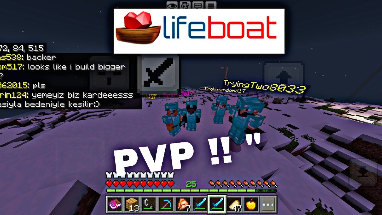 PVP!! & my team  minecraft lifeboat survival mode (  sml2  )