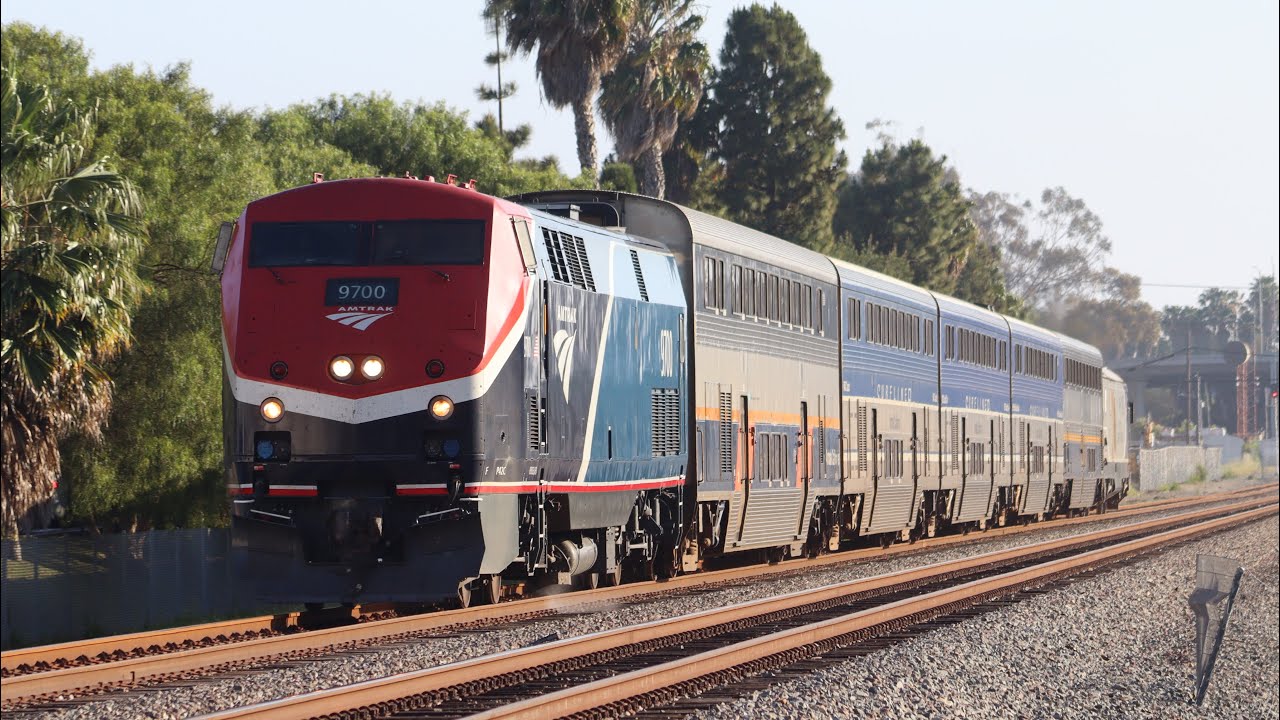 Trains in Carlsbad Village/San Juan 03/25/26 Feat. AMTK 9700 on point, P42 Leader, Coaster & More!