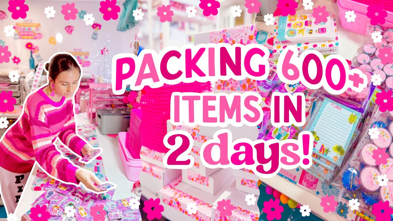 Packing 600+ Items for Wholesale Orders in 2 Days 💖 Super Busy Small Business Studio Vlog! 🌸