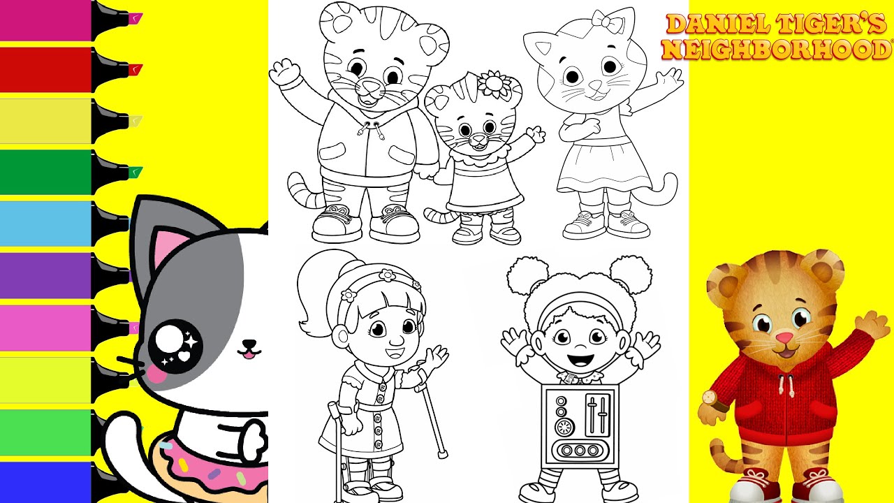 Daniel Tiger's Neighborhood Coloring Book Compilation Margaret Katerina Chrissy Alaina O the Owl
