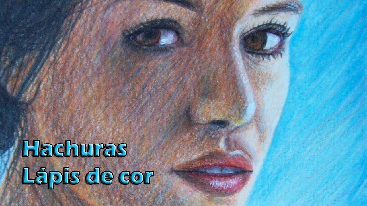 Pintura de pele com hachuras / Skin painting with colored pencil