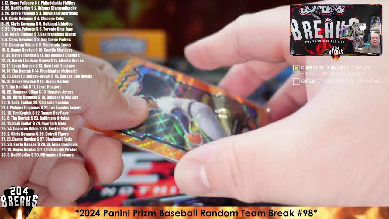 *2024 Panini Prizm Baseball Random Team Break #98* [Jan 24 2026]