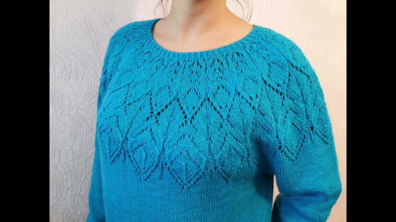 КОФТОЧКА  ,,ЛАВАНДА,, КРУГЛАЯ КОКЕТКА. SWEATER ROUND YOKE/ÖRGÜ KAZAK/SUÉTER TEJIDO/MAGLIONE A MAGLIA