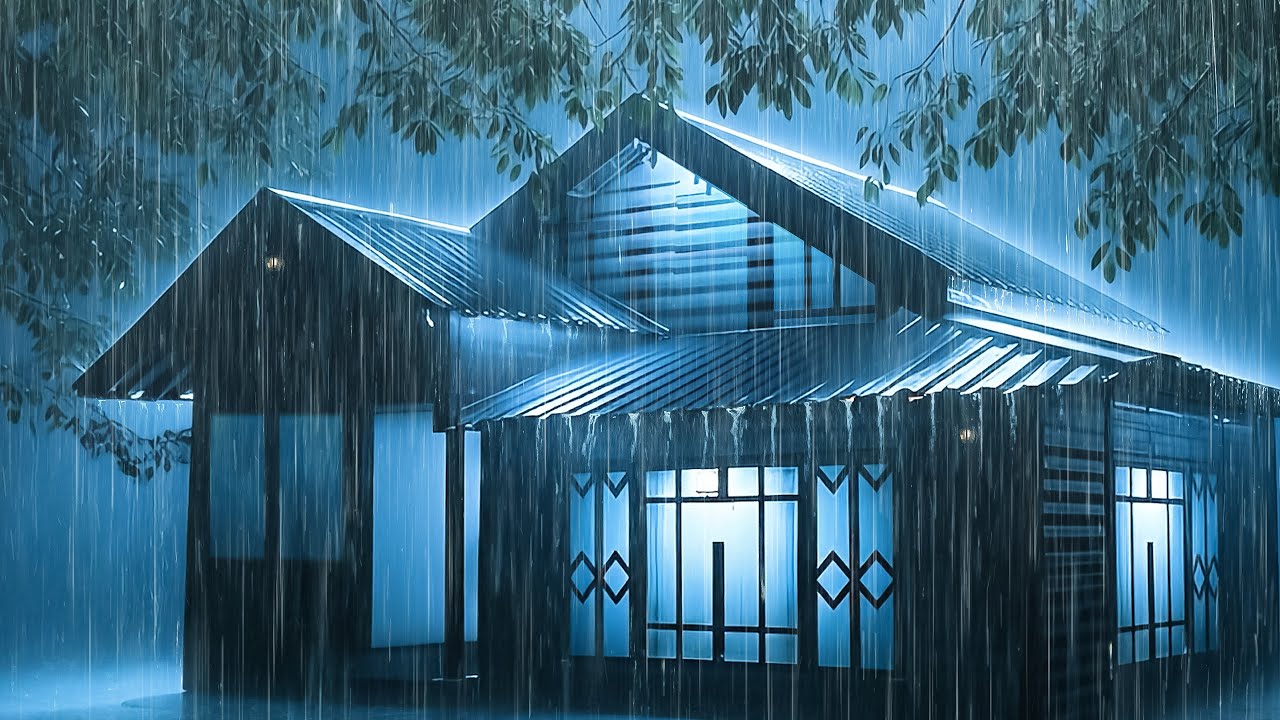 All You Need To Fall Asleep Right Away | Heavy Rainstorm & Thunder falling on Tin Top All Night