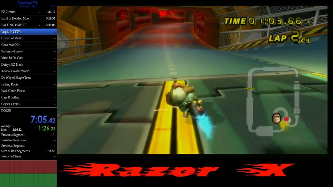 Mario Kart Wii 32 Time Trial Single Segment Speedrun 1:14:55.94